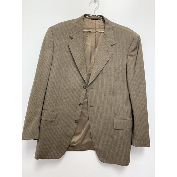 Canali Made In Italy Navy Brown Wool Blazer 50